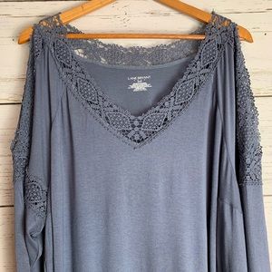 Land Bryant Blue Cold Shoulder Long Sleeve Shirt